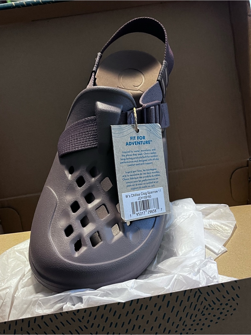 Chaco Chillos Clog in Sparrow (dark mauve)